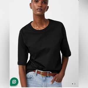 Ribbed crew neck boxy-fit T-shirt